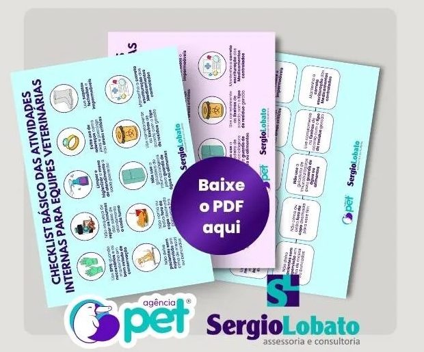 Checklist básico das atividades internas para equipes veterinárias, em 3 versões